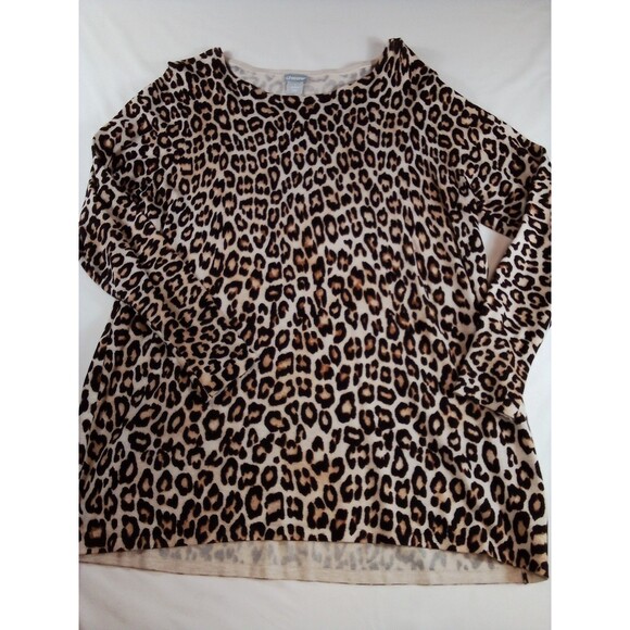 Women's Chico Leopard Print Blouse/Top Size 1 - Picture 10 of 15
